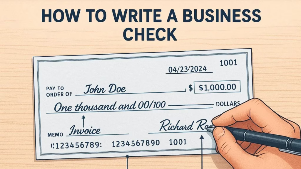 how to write a business check