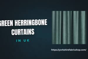 Green Herringbone Curtains